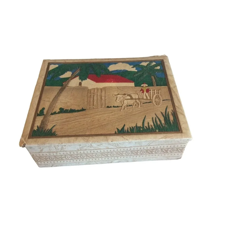 Vintage Trinket Box Durand Chicago USA Mexican Scene
